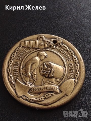 БРОНЗОВ ПЛАКЕТ MARINE CORPS UNITED STATES МНОГО КРАСИВ ЗА КОЛЕКЦИОНЕРИ 37870