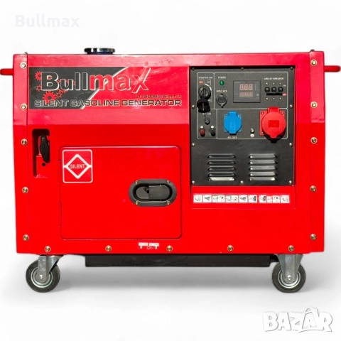  BULLMAX Бензинов Агрегат за ток 7,5 KW трифазен обезшумен + АТС кутия, снимка 2 - Генератори - 52569870