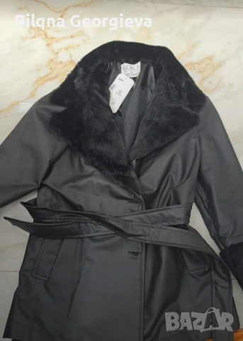 Дамско дълго кожено палто, снимка 3 - Палта, манта - 53191221