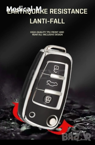 Калъф  за ключ с дистанционно за Audi A3, A4, A5, C5B7, B8, RS3, Q3,, C6, 8L, 8P, B6, B7, B8, снимка 5 - Аксесоари и консумативи - 53085654