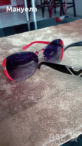 Страхотни очила с червени камъчета, снимка 3 - Слънчеви и диоптрични очила - 37757576