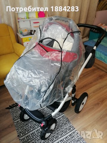 Комбинирана бебешка количка 3в1 Lorelli Mia, Red and Black, снимка 9 - Детски колички - 38033312