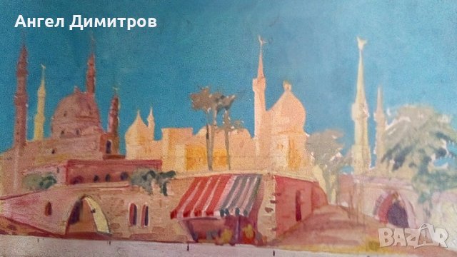 Стара картина акварел подписана , снимка 5 - Картини - 38924806