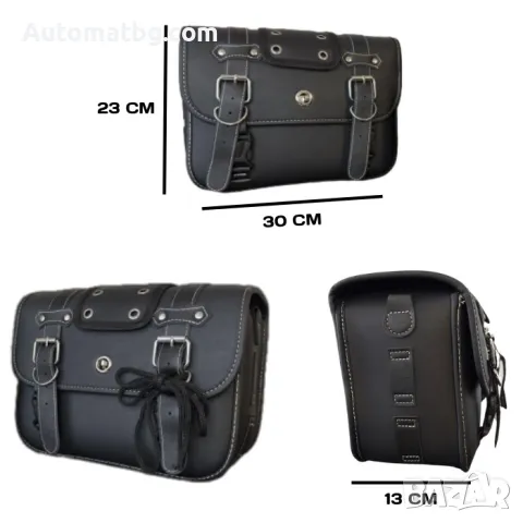 Мото дисаги Automat, Еко кожа, 30x23x13см, Черен , снимка 3 - Аксесоари и консумативи - 48909743
