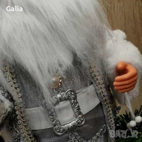 Дядо Коледа в сребристо – празнична фигура, снимка 6 - Декорация за дома - 52749607