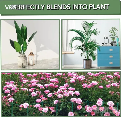 Опаковка от 6 подпори за растения, полукръгли клетки с пръстени за подпори на растения, метален държ, снимка 7 - Огради и мрежи - 49847849