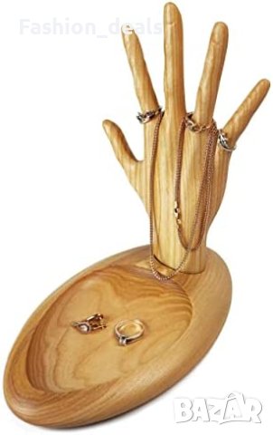 Нова дървена стойка за бижута манекен ръка пръстени поставка пръстен