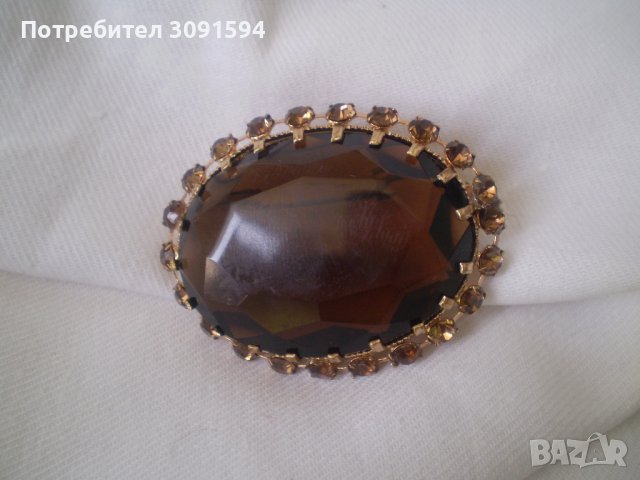  красива брошка кристал и стъкло, снимка 7 - Антикварни и старинни предмети - 37311125