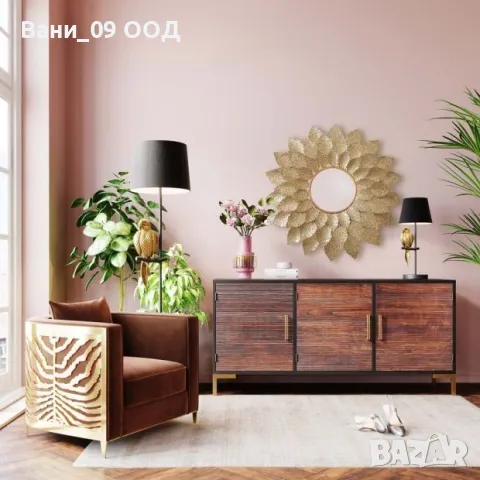 95см!!! Огромно желязно огледало "Цвете", снимка 2 - Огледала - 48746728