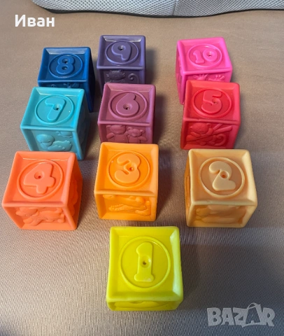 Монтесори меки кубчета 1–10 (10 бр.) – отлично състояние