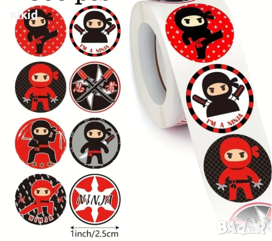 100 бр Нинджа Карате Бойни изкуства малки самозалепващи лепенки стикери ръчна изработка подарък