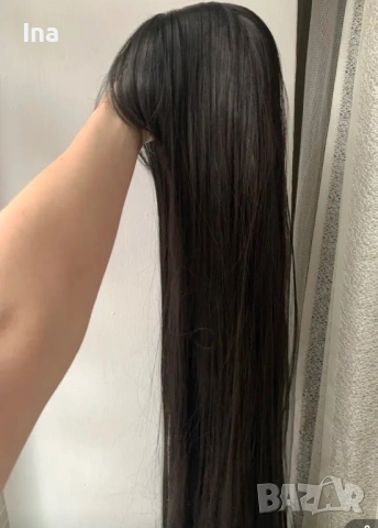 Черна дълга перука, снимка 6 - Аксесоари за коса - 53305928