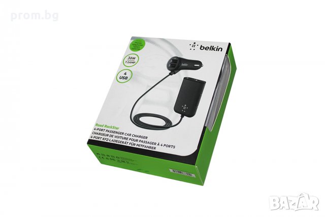 Belkin авто зарядно с 4 USB порта за лек автомобил, Германия, снимка 16 - Аксесоари и консумативи - 31430156