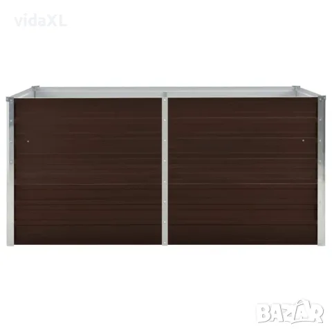 vidaXL Повдигната леха, кафява, 160x80x77 см, поцинкована стомана, снимка 4 - Саксии и кашпи - 56147588