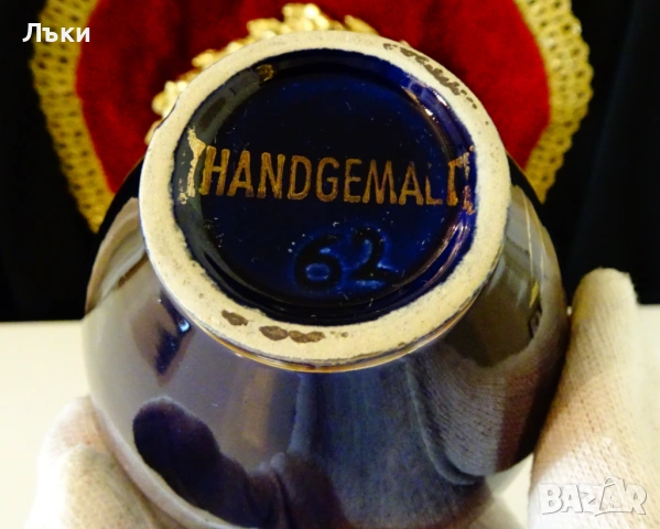 Порцеланова ваза,злато,кобалт,ръчно рисувана. , снимка 5 - Вази - 53066805