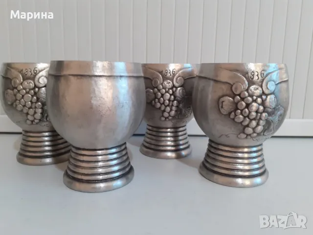 Чаши за вино и ракия 150 мл от калай Antik*Vintage#67, снимка 2 - Чаши - 48510562