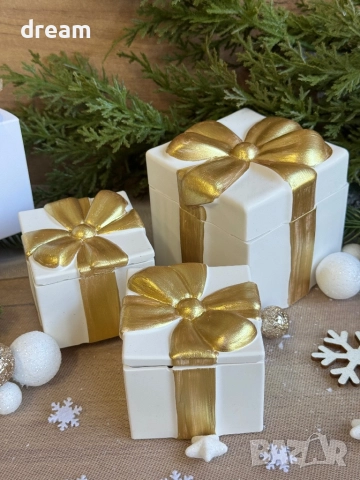 Коледни свещи “подарък”, снимка 4 - Декорация за дома - 52088472