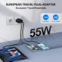 НОВО USB C бързо зарядно устройство, 55W 4-порта, снимка 3