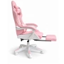 Ергономичен розов геймърски стол с поставка за крака, снимка 9