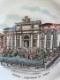 Порцеланова, немска чиния с Фонтан ди Треви , Рим . , снимка 3