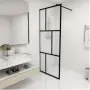 vidaXL Преграден параван за баня, закалено стъкло, черен, 80x195 см, снимка 2