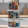 Въртяща се стойка с 3 нива за подправки и продукти – 360° органайзер за кухня, снимка 5