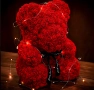 Плюшено мече с LED рози - подарък за мама, момиче, баба - комплект вечни рози 25 см, снимка 8
