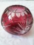 Немска ваза от фасетиран цветен кристал , снимка 1 - Вази - 31481384