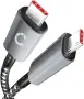CELLONIC 1x USB C Type C кабел за данни, съвместим с Huawei P30 Lite, Pro 3.1, 1 м, найлон, сив/чер, снимка 7