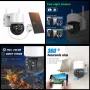 Соларна WIFI камера със соларен панел PTZ 360, 1080P, Full HD, цветно Hощно Bиждане, снимка 1
