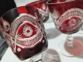 кристални чаши за вино цветен червен кристал , снимка 3