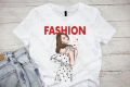 Дамска тениска Motif с цветна щампа  Fashion Girl / Мода / жена , снимка 1 - Тениски - 44812203