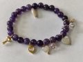 Дизайнерска гривна с аметист и златни елементи Gregio, снимка 5