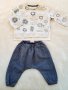 Дънки и блуза ZARA за бебе 3-6 месеца, снимка 1 - Комплекти за бебе - 31102218