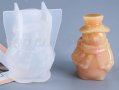 3d снежен човек силиконов молд декорация украса фондан торта шоколад гипс смола  свещ, снимка 1