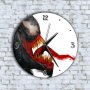Стенен Часовник - Арт Черен Череп Остри Зъби , снимка 1 - Стенни часовници - 44400429