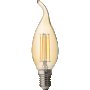 LED Filament Лампа, Пламък, Димираща, 4W, E14, 2500K, 220-240V AC, Амбър, Ultralux - LFF41425D