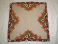 Ръчно бродирана квадратна  покривка лен многоцветна бродерия, снимка 3