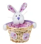 Великденска Декоративна Кошница, Лилаво Зайче, Ø14см, снимка 2