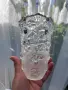 Ваза от Walther Glas от серията Carmen Satin с красив релефен  дизайн от матово и прозрачно стъкло, снимка 1