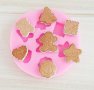 7 бисквитки десерти мече човече елха сърце силиконов молд форма фондан , снимка 2