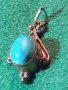 СТАРИНЕН СТИЛ ТЮРКОАЗЕН ПЕНДАНТ ТИБЕТСКО СРЕБРО 19392, снимка 2
