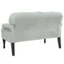 vidaXL Пейка с облегалка, светло сива, 119,5x64,5x75 см, кадифе, снимка 5
