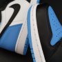 Nike Air Jordan 1 High UNC Blue Toe Нови Оригинални Мъжки Обувки Кецове Маратонки Размер 43 Номер, снимка 5
