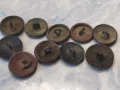 Стари бронзови военни копчета от РТОВ 10 броя, снимка 5
