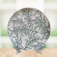 Порцеланова чиния с пластмасова поставка - 26 см, снимка 1 - Чинии - 44176718