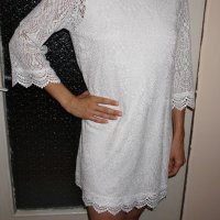 като нова бяла дантелена рокля на H&M, снимка 1 - Рокли - 38060463