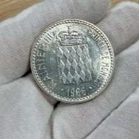 10 франка 1966 г, Княжество Монако - сребърна монета, снимка 2 - Нумизматика и бонистика - 42740218