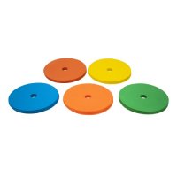 Комплект кръгли маркери, Ф15 см с дупка, 30 броя, 5 цвята, С носач, снимка 2 - Други спортове - 39452048