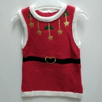 Нов детски Коледен комплект от рокля и шапка, снимка 1 - Детски рокли и поли - 42919601